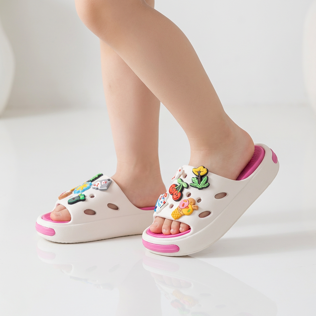 Pantuflas de frutas con suela blanda y antideslizantes (de 2 a 9 años)