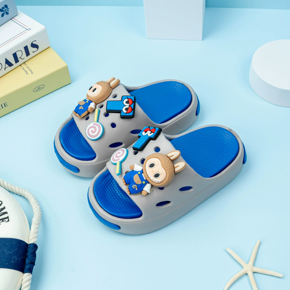 EVA Slippers Blue and Black Ages 2-10