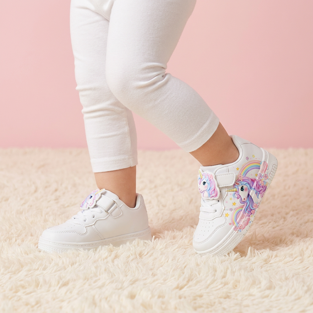 Kids Unicorn Rainbow Sneakers – Ages 2–12
