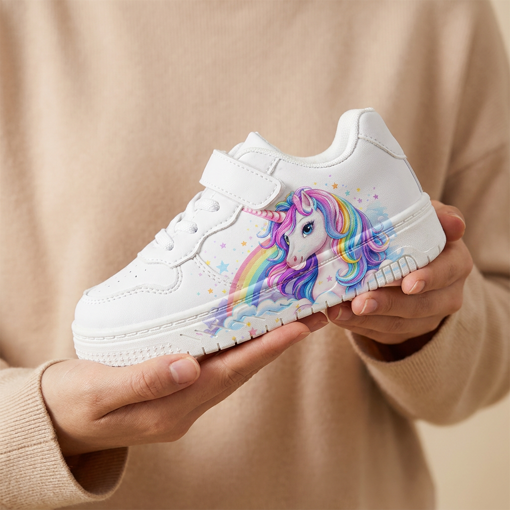 Kids Rainbow Cloud Unicorn Sneakers – Ages 2–12