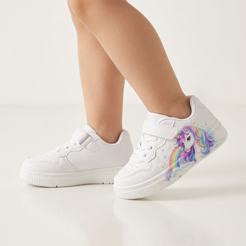 Kids Rainbow Cloud Unicorn Sneakers – Ages 2–12