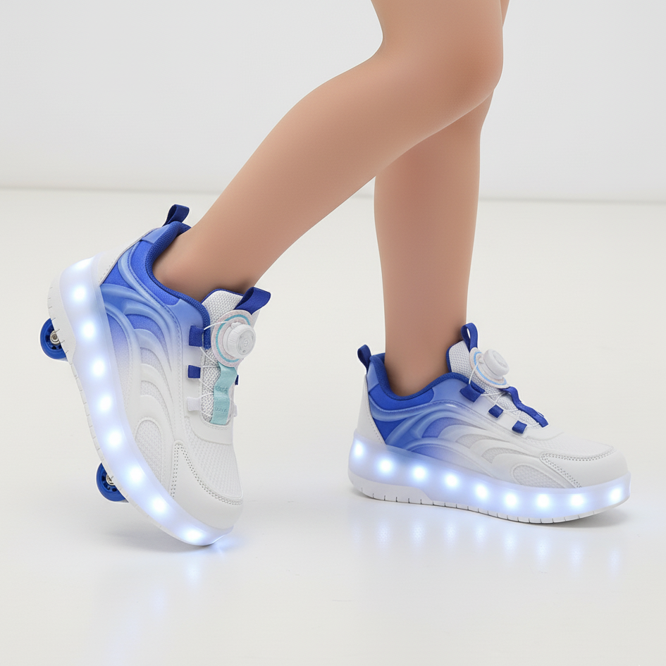 LED Roller Skate Sneakers for Kids – USB Rechargeable Ages 5-14