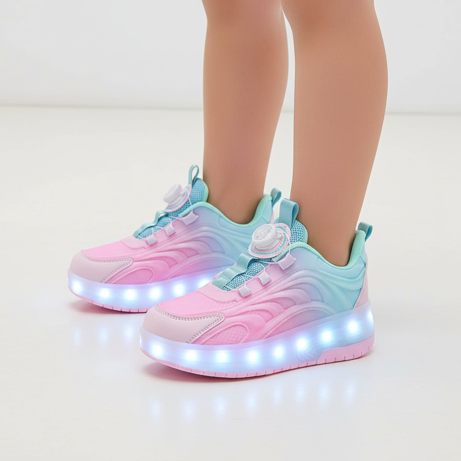 LED Roller Skate Sneakers for Kids – USB Rechargeable Ages 5-14