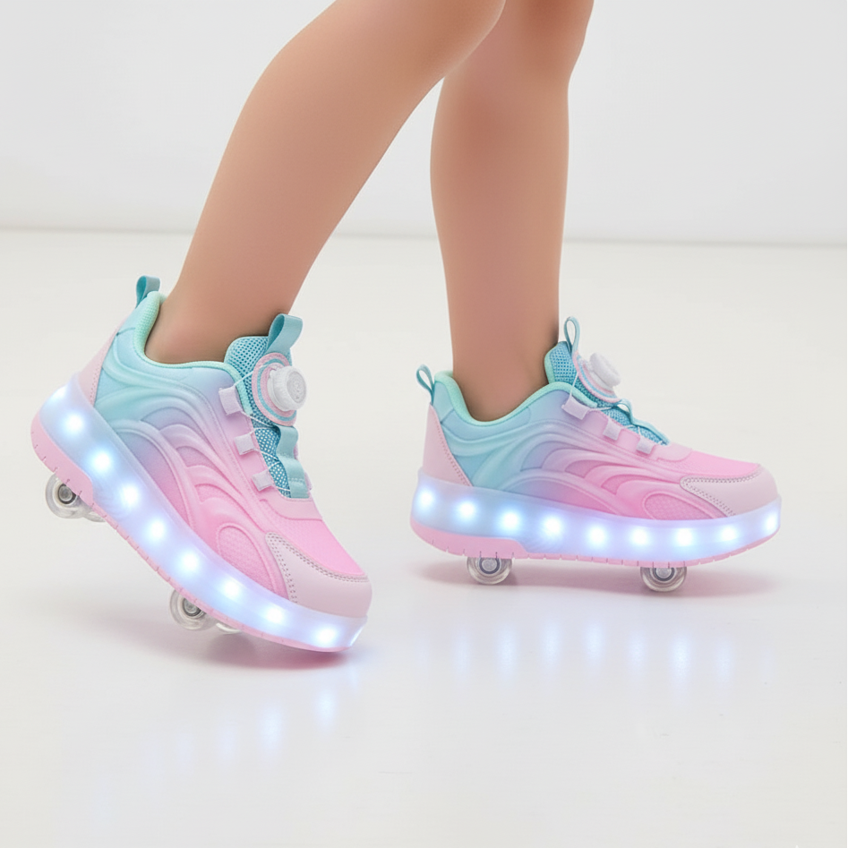 LED Roller Skate Sneakers for Kids – USB Rechargeable Ages 5-14