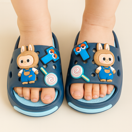 EVA Slippers Blue and Black Ages 2-10