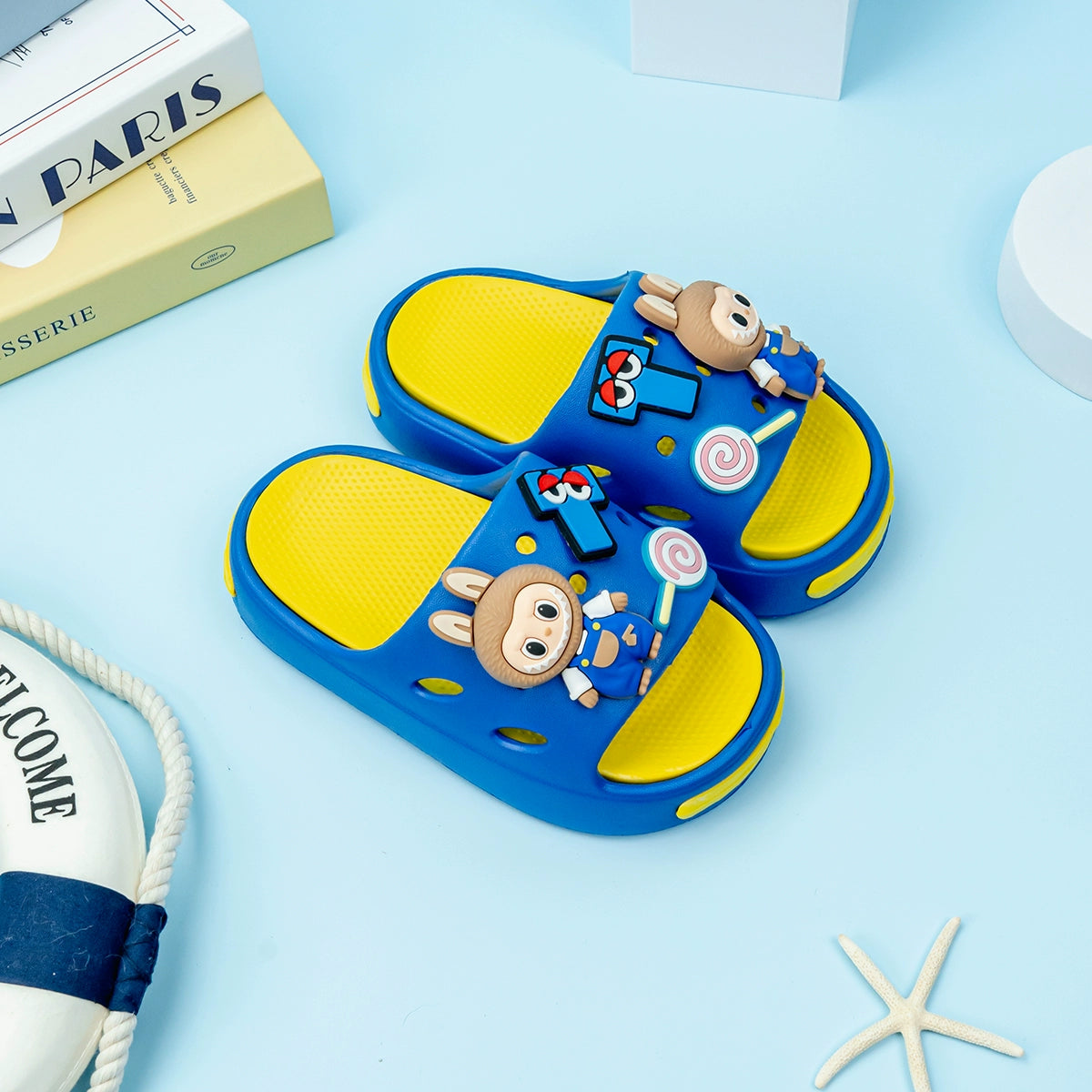 EVA Slippers Blue and Black Ages 2-10