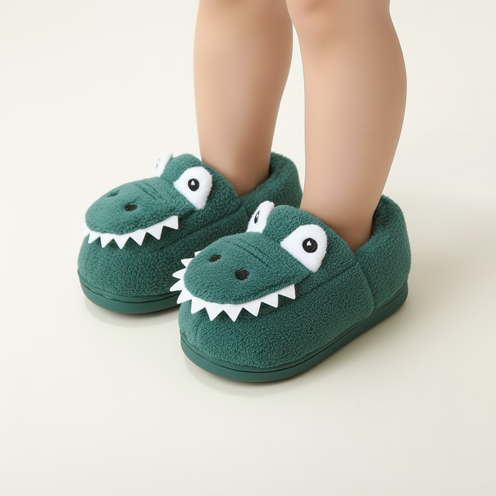 Soft Cartoon Dino Slippers Ages 1-6
