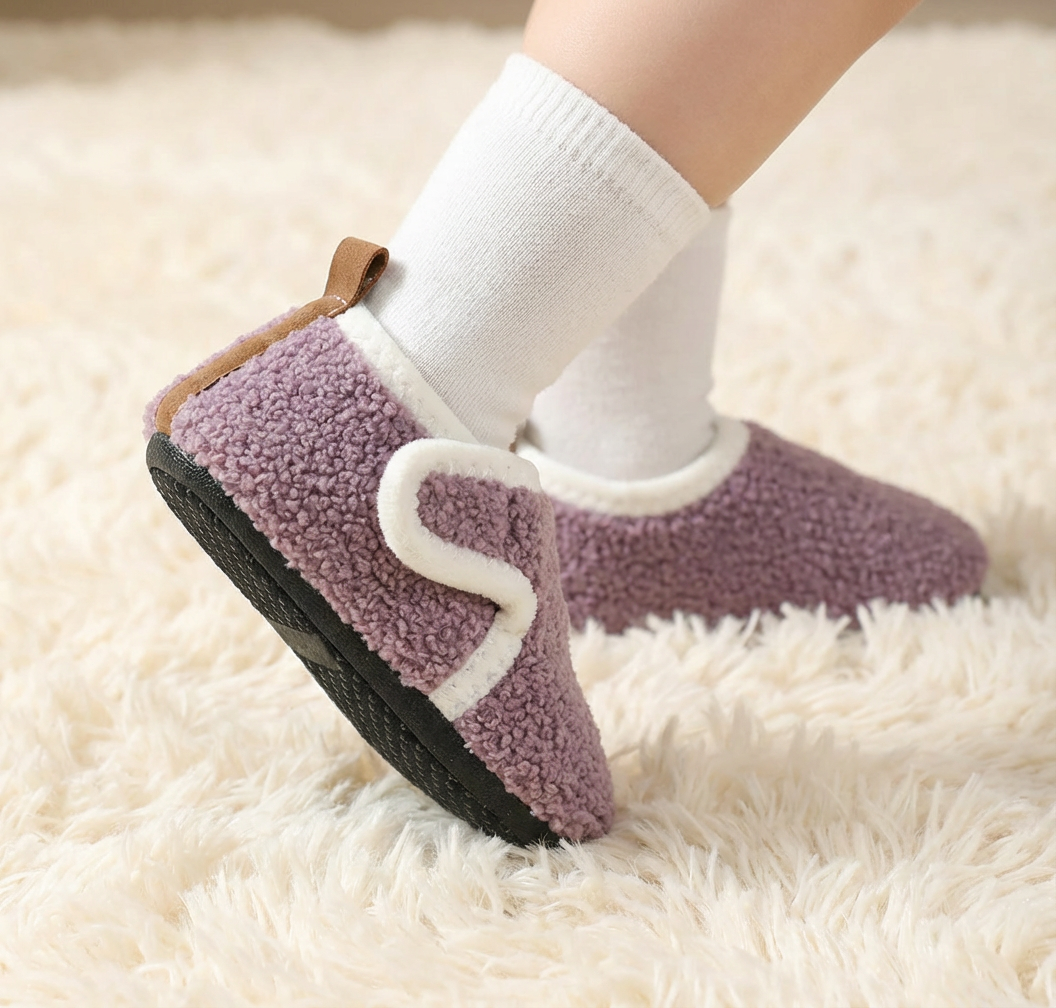 Cozy Plush Indoor Shoes Anti-Slip (Ages 3-11)