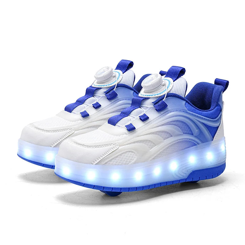 LED Roller Skate Sneakers for Kids – USB Rechargeable Ages 5-14