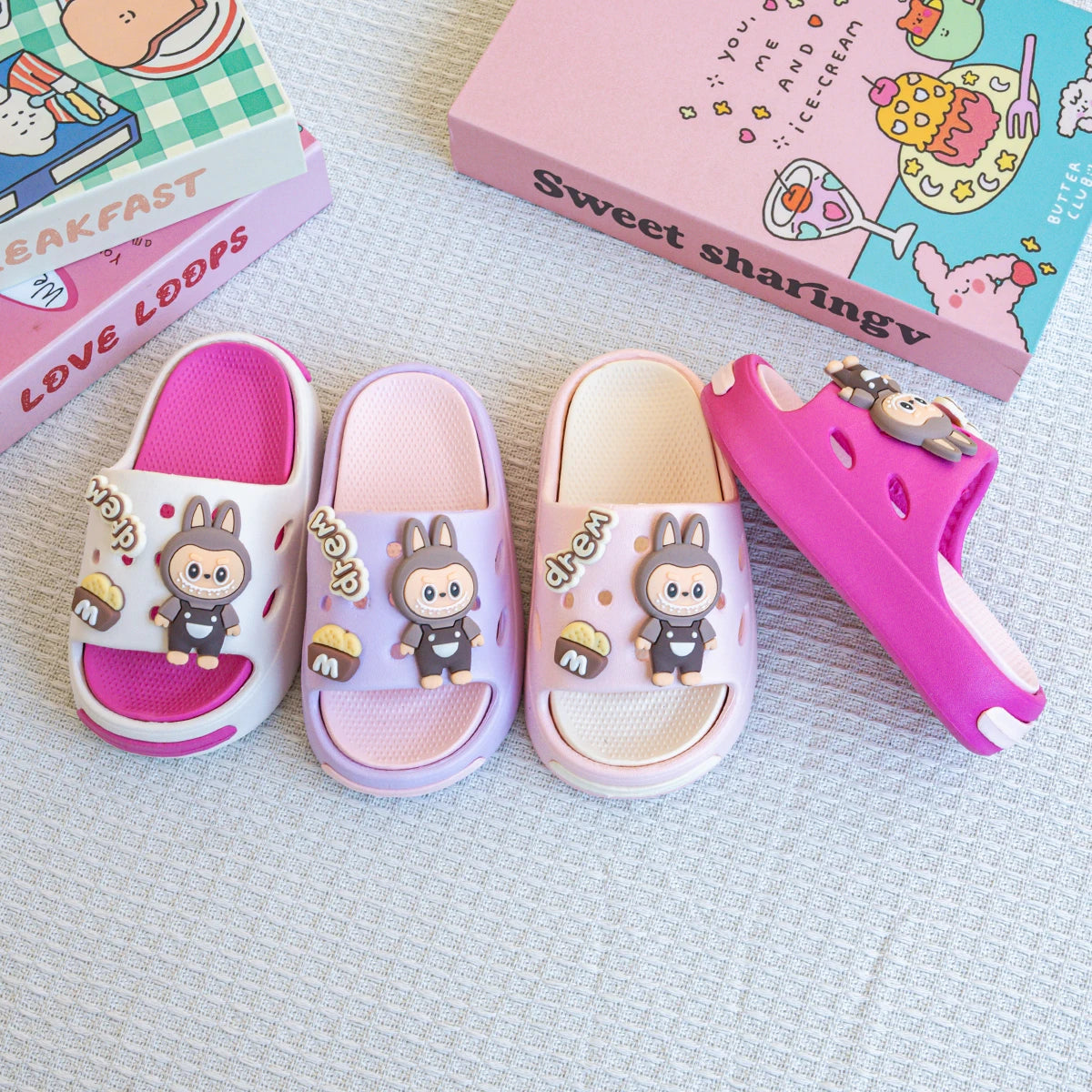 Pink and Purple EVA Slippers Ages 2–10