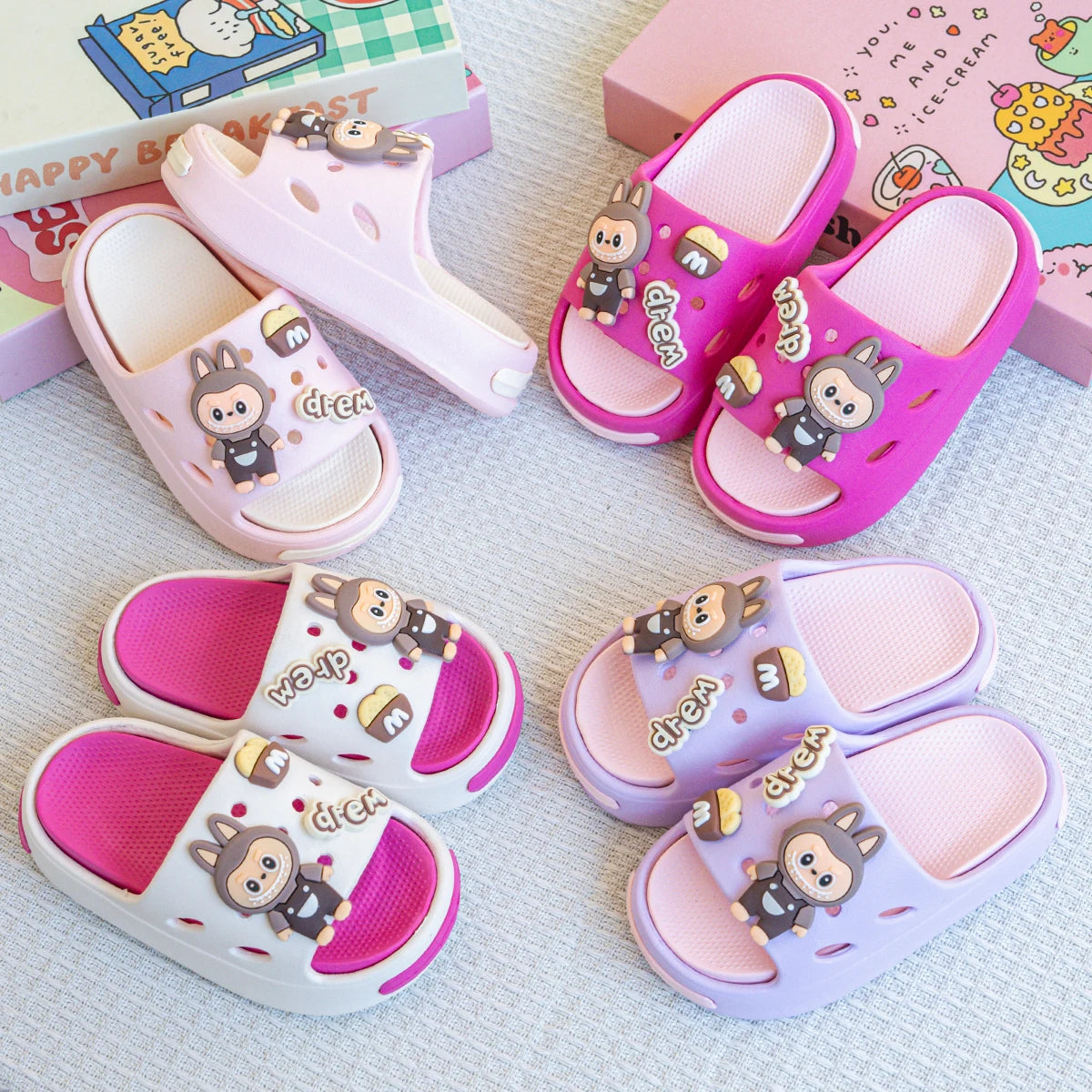 Pink and Purple EVA Slippers Ages 2–10