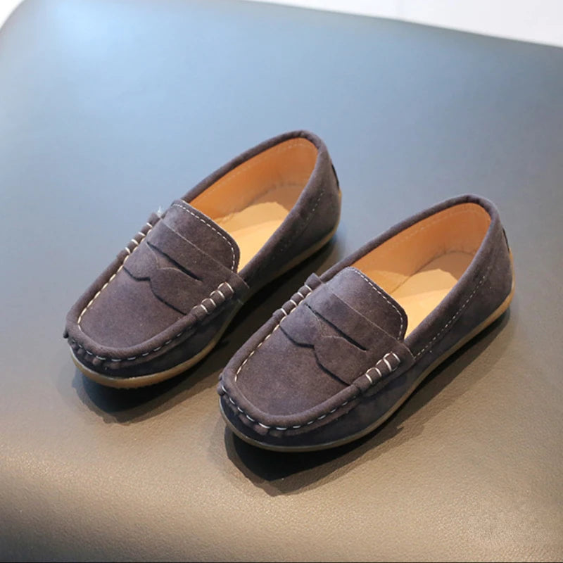 Kids Classic Leather Slip-On Loafers – School & Casual Wear