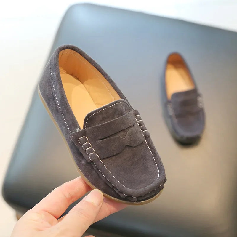 Kids Classic Leather Slip-On Loafers – School & Casual Wear