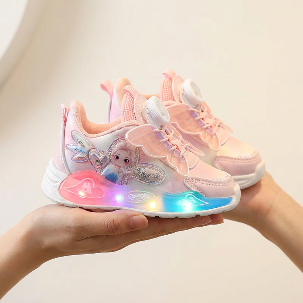 Adidași cu LED-uri strălucitoare, fluturi prințesă (vârste 1-7)