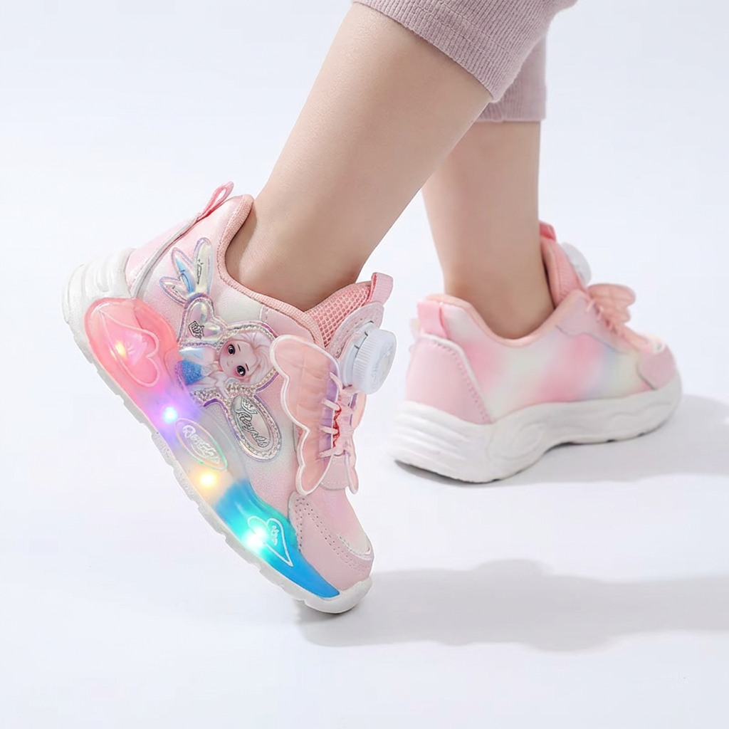 Adidași cu LED-uri strălucitoare, fluturi prințesă (vârste 1-7)
