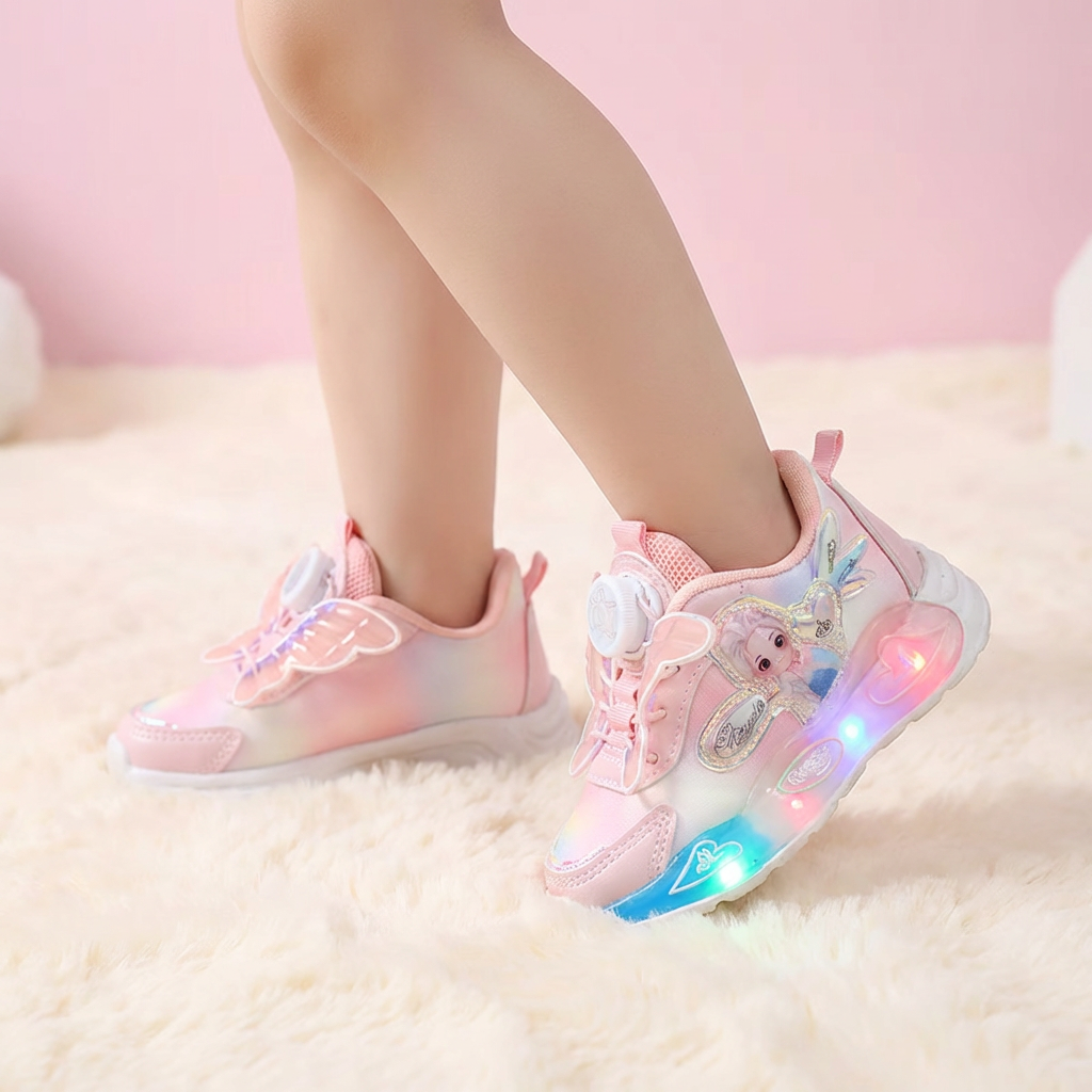 Adidași cu LED-uri strălucitoare, fluturi prințesă (vârste 1-7)