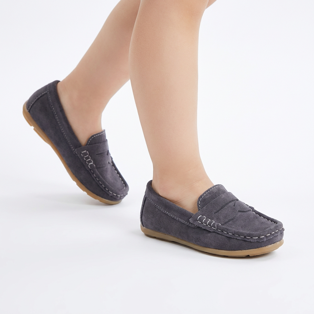 Kids Classic Leather Slip-On Loafers – School & Casual Wear