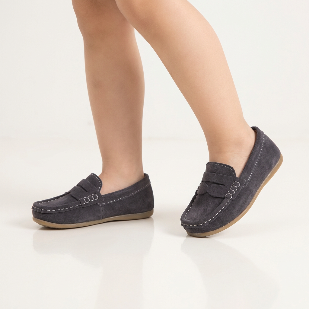 Kids Classic Leather Slip-On Loafers – School & Casual Wear