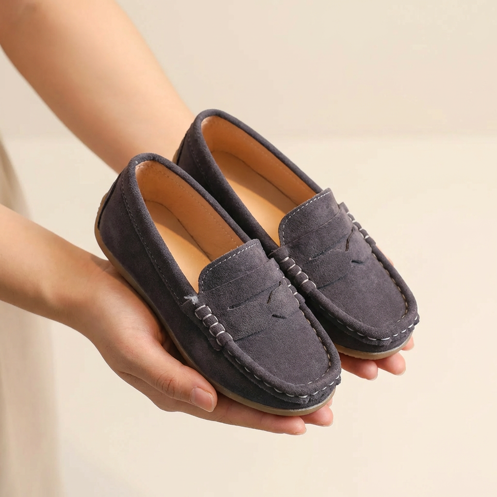 Kids Classic Leather Slip-On Loafers – School & Casual Wear