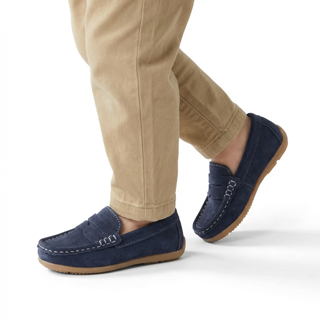 Kids Classic Leather Slip-On Loafers – School & Casual Wear
