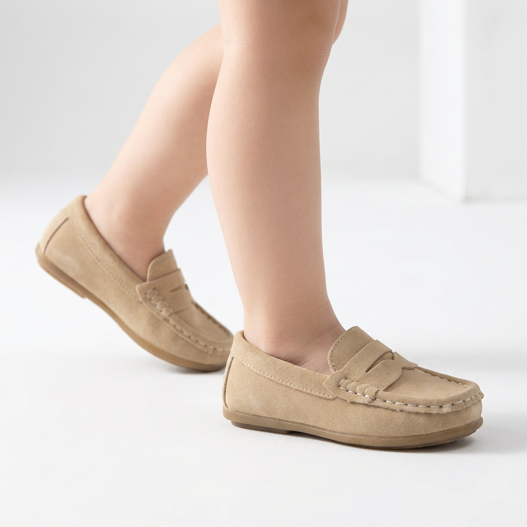 Kids Classic Leather Slip-On Loafers – School & Casual Wear