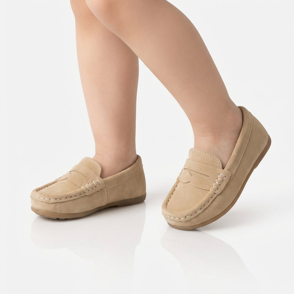 Kids Classic Leather Slip-On Loafers – School & Casual Wear