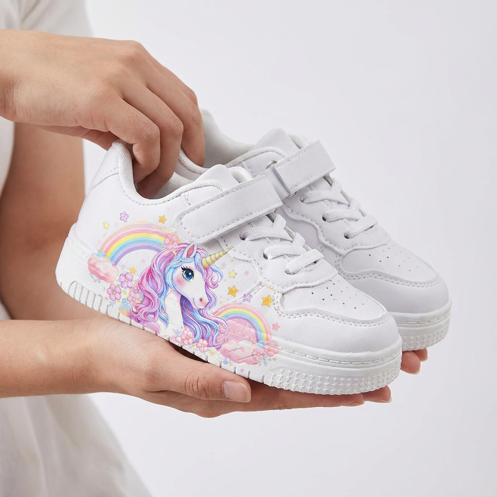 Kids Unicorn Rainbow Sneakers – Ages 2–12